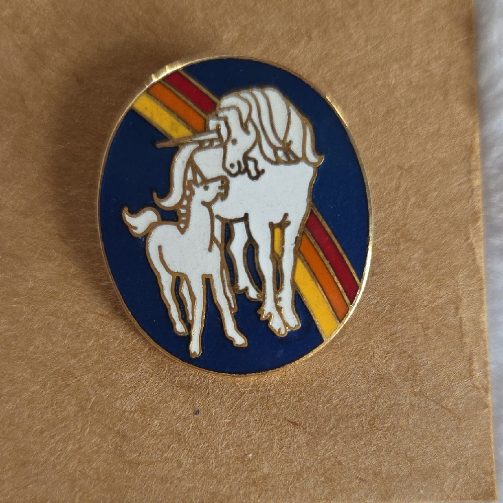 Unicorn Enamel Pin - Blue and Gold Hosts Pick